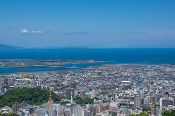 徳島県徳島市街並み　眉山公園から撮影