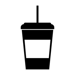 cute black icon Disposable coffee cup graphic design