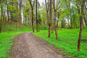 Trail at Traku Voke public park of Vilnius