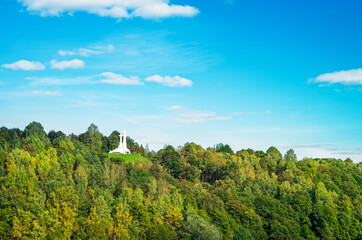 Fototapeta na wymiar Three crosses monument on hill in Vilnius