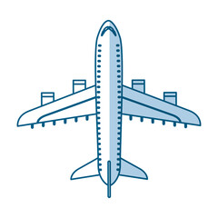 shadow blue airplane cartoon vector graphic design