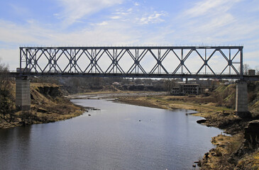 Fototapeta na wymiar railway bridge on Russian-Estonian border