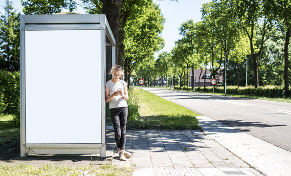 Bus stop billboard or outdoor abri advertising mockup