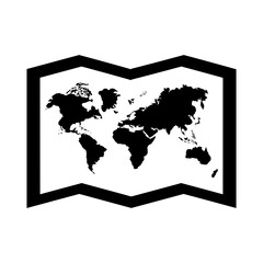 black icon world map cartoon vector graphic design