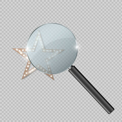 Magnifying glass on a transparent background. Vector illustration © vikusandra