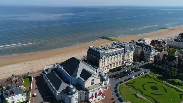 France, Normandy, Aerial view of Cabourg