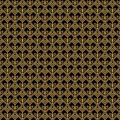 Gold decorative lines luxury seamless pattern
