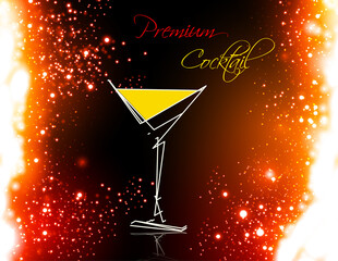 cocktail summer party design menu background, easy all editable