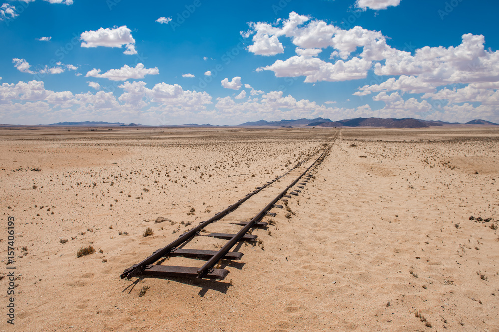 Canvas Prints abandoned railway tracks in the desert, namibia