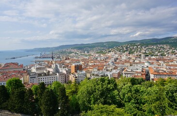 Fototapeta na wymiar Landscape view of Trieste in the autonomous region of Friuli-Venezia Giulia in Italy 