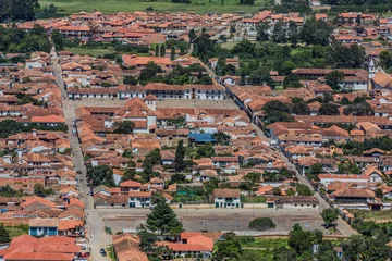Poster Villa de Leyva  skyline cityscape Boyaca in Colombia South America © snaptitude