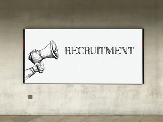 MEGAPHONE ANNOUNCEMENT RECRUITMENT ON BILLBOARD
