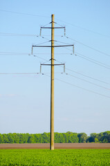 Fototapeta na wymiar Supports for overhead power transmission lines