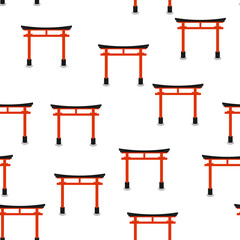 Seamless pattern with torii.