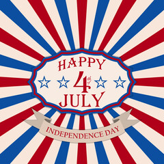 Fototapeta premium Vector Happy 4th of July background. Independence Day festive design.