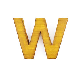 Single sawn wooden letter isolated