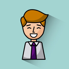 happy smiling young businessman image vector illustration design 