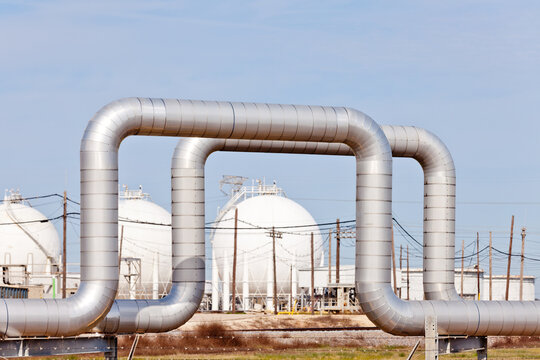 Pipeline Storage Tanks Of Texas Oil Refinery