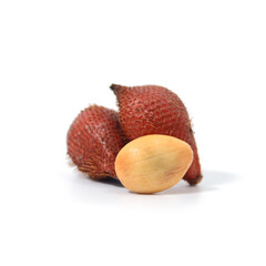 Tropical fruit : Salak snake fruit isolated on white background