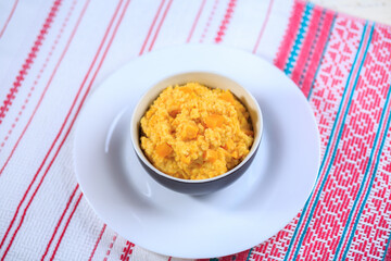 Millet cereal with pumpkin is a useful breakfast and a national Russian dish.
