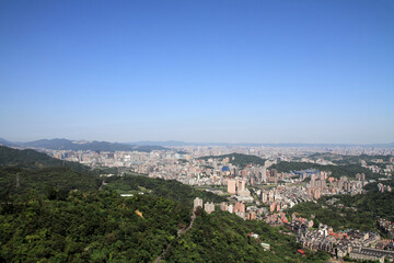 Naklejka premium 猫空から見た台北市街