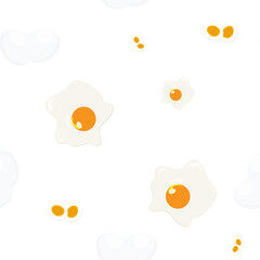 Chicken eggs wrapping paper seamless pattern or packaging print.