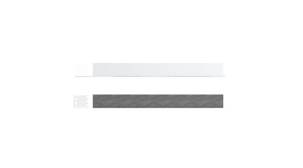 Blank black and white paper wristband mock up, 3d rendering. Empty event wrist band design mockup. Plain hand bracelets template, isolated. Clear bangle wrstlet set with sticker. Concert armlet