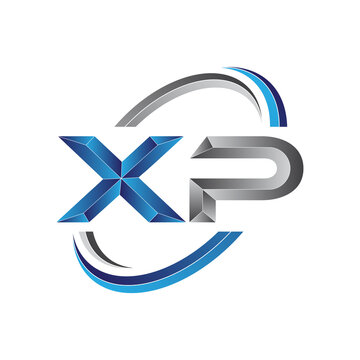 Simple initial letter logo modern swoosh XP