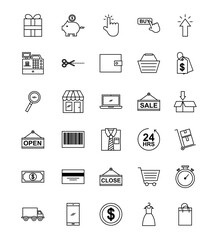 online shopping icons set icon vector illustration design graphic