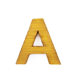 Single sawn wooden letter isolated