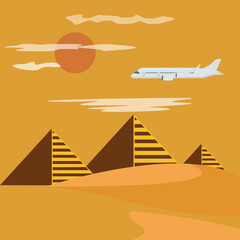 egypt desert with piramid