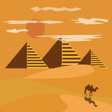 egypt desert with piramid