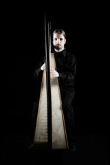 Irish harp player