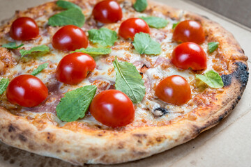 tasty pizza on a the table