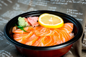 japanese food Mix Sashimi Chirashi Rice Bowl