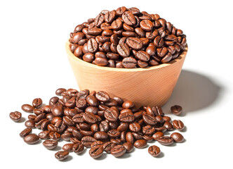 coffee beans on white, (large depth of field, taken with tilt shift lens)