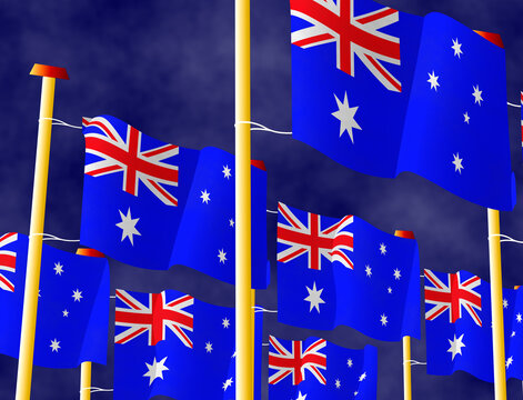 Australian flags