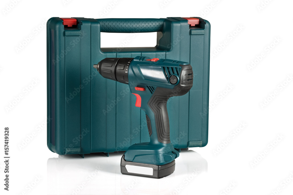 Wall mural cordless drill and case