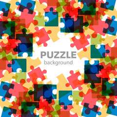 Puzzle background frame for text, vector illustration