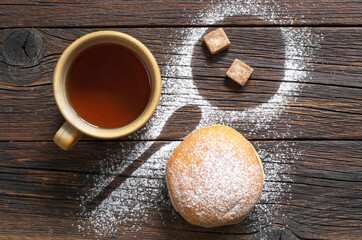 Tea and doughnut