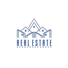 Real Estate logo design template. Corporate branding identity.