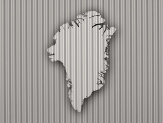 Karte von Grönland auf Wellblech