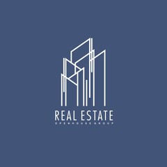 Real Estate logo design template. Corporate branding identity.