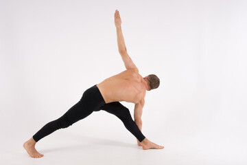 Flexibility. Fitness and healthy lifestyle.  Sexy man and a healthy lifestyle. Sport and strength. 