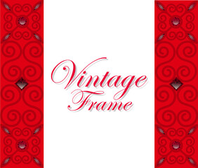 elegant ruby vintage frame vector