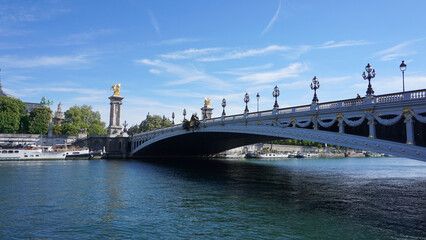 Fototapeta na wymiar Photo of iconic Alexander III bridge, Paris, France