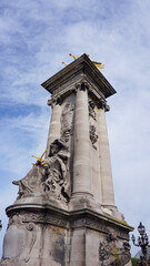 Photo of iconic Alexander III bridge, Paris, France