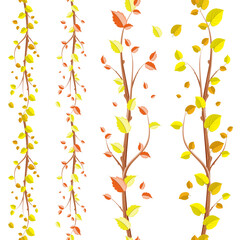 pretty collection of autumn seamless borders for your design
