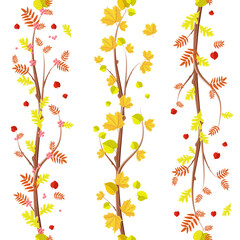 graceful collection of autumn seamless borders for your design