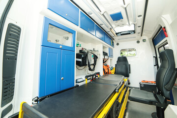 brand new ambulance for the hospital © volurol